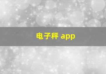 电子秤 app